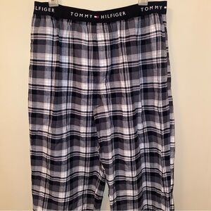Tommy Hilfiger Black White Plaid Pajama Pants with Logo Waistband